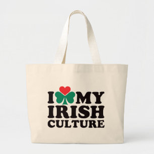 I Love My Irish Culture Large Tote Bag