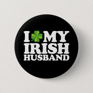 I Love My Irish Husband Couple St Patrick's Day 6 Cm Round Badge