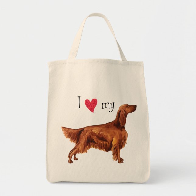 I Love my Irish Setter Tote Bag (Front)