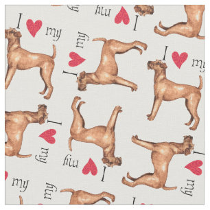 I Love my Irish Terrier Fabric