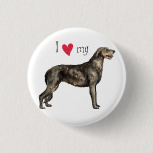I Love my Irish Wolfhound 3 Cm Round Badge
