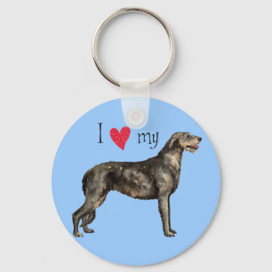 I Love my Irish Wolfhound Key Ring
