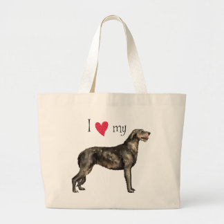 I Love my Irish Wolfhound Large Tote Bag