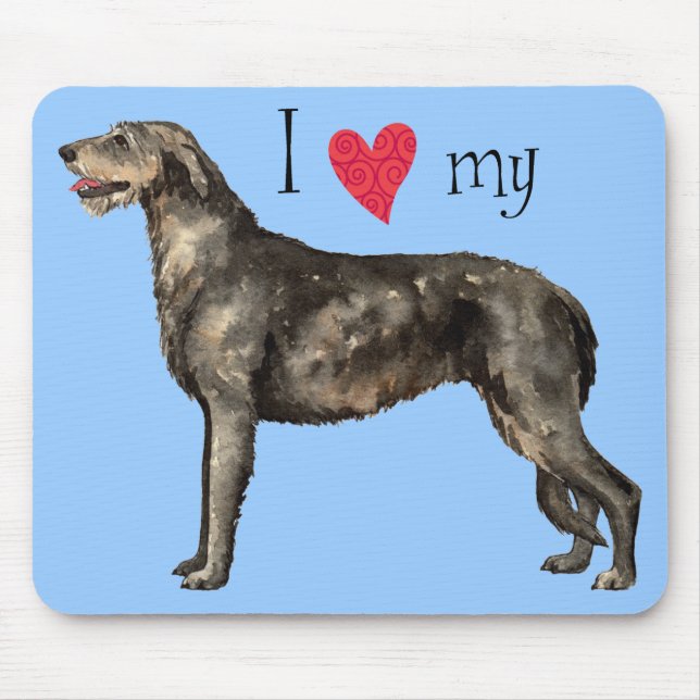 I Love my Irish Wolfhound Mouse Pad (Front)
