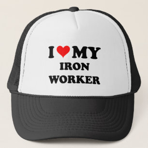 I Love My Iron Worker Trucker Hat