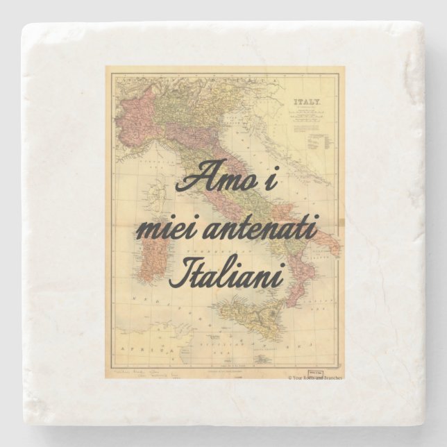 I Love My Italian Ancestors | Custom Coasters (Front)