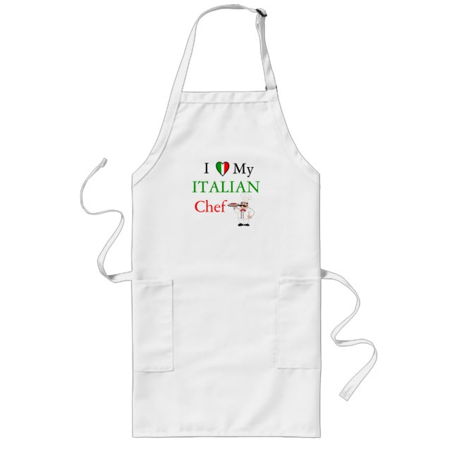 I Love My Italian Chef Long Apron (Front)