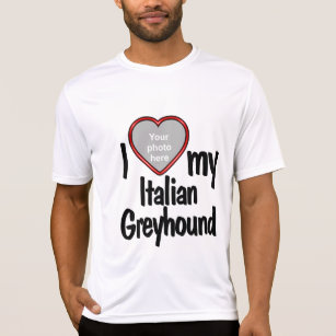 I Love My Italian Greyhound - Red Heart Dog Photo T-Shirt