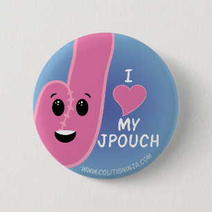 I Love My J-Pouch 6 Cm Round Badge