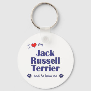 I Love My Jack Russell Terrier (Male Dog) Key Ring