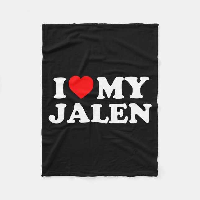 I Love My Jalen  Fleece Blanket (Front)