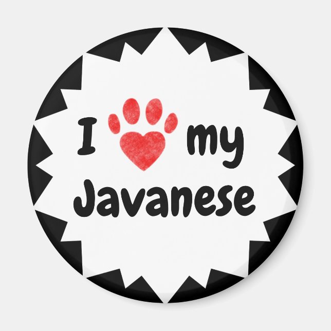 I Love My Javanese Cat Magnet (Front)