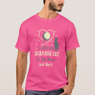 I Love My Javanese Cat to Moon Cat Kitten T-Shirt