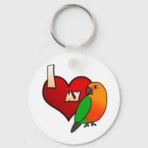 I Love my Jenday Conure Keychain