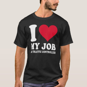 I Love My Job Air Traffic Controller Red Heart Men T-Shirt