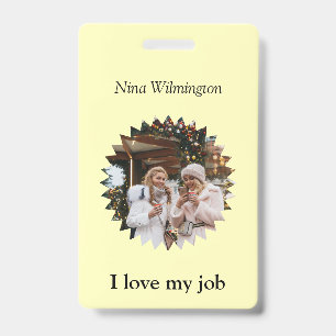 I Love My Job Star Photo with Name Custom ID Badge
