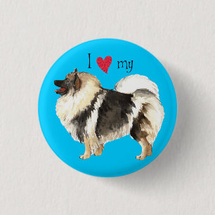 I Love my Keeshond 3 Cm Round Badge