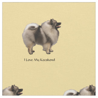 I Love My Keeshond Fabric