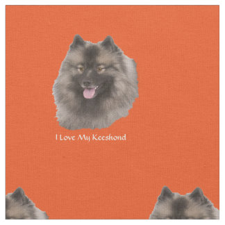 I Love My Keeshond Fabric