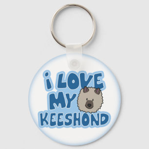 I Love My Keeshond Keychain