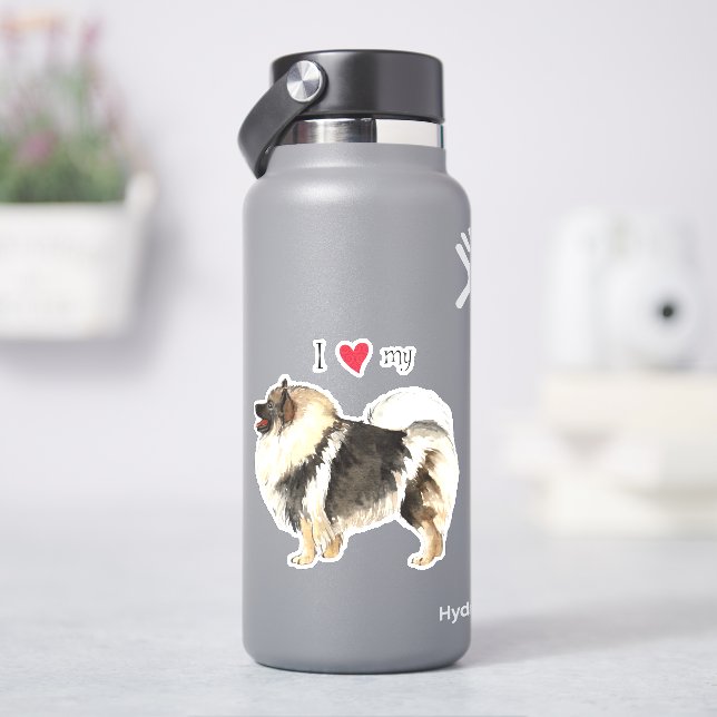 I Love my Keeshond Vinyl Sticker (HydroFlask)