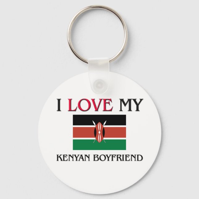 I Love My Kenyan Boyfriend Key Ring (Front)
