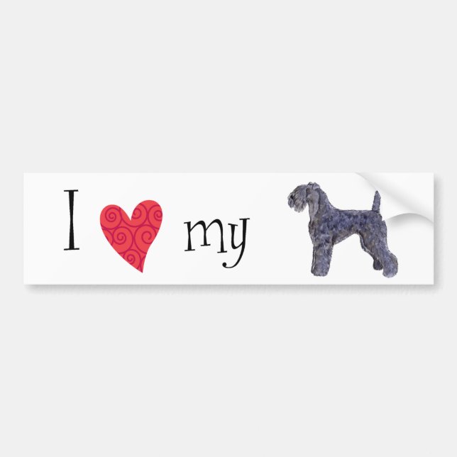 I Love my Kerry Blue Terrier Bumper Sticker (Front)