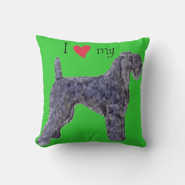 I Love my Kerry Blue Terrier Cushion (Front)