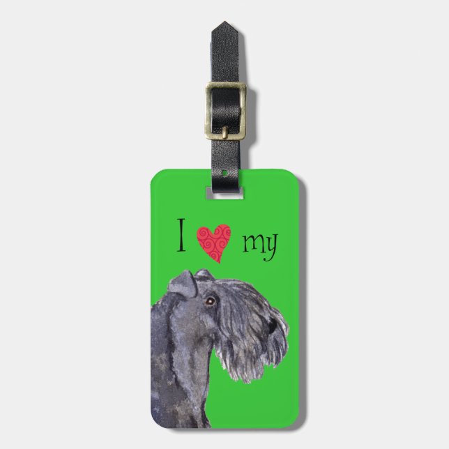 I Love my Kerry Blue Terrier Luggage Tag (Front Vertical)