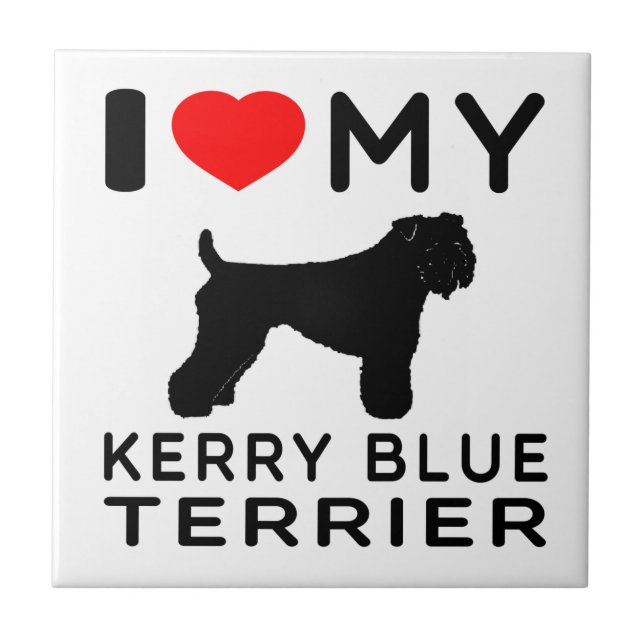 I Love My Kerry Blue Terrier. Tile (Front)