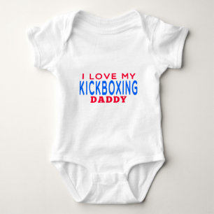 I Love My kickboxing Daddy Baby Bodysuit