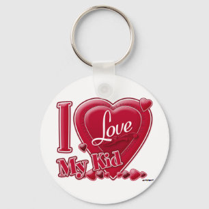 I Love My Kid red - heart Key Ring