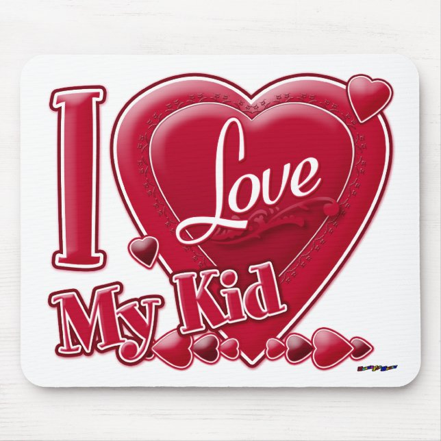 I Love My Kid red - heart Mouse Pad (Front)