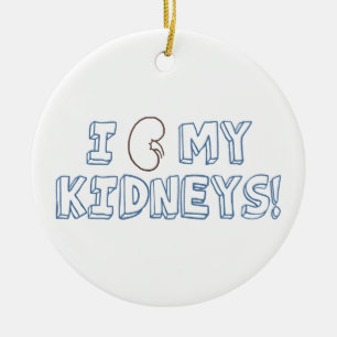 I Love My Kidneys Ceramic Tree Decoration