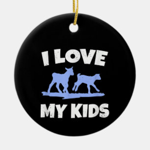 I Love My Kids For A Goat Farmer Gift Ceramic Tree Decoration