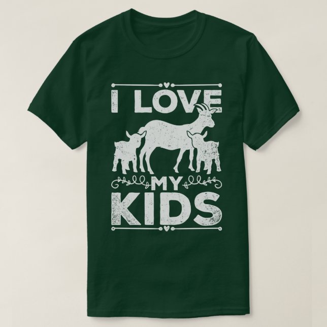 I Love My Kids Goat T-Shirt (Design Front)