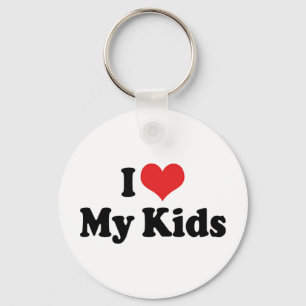 I Love My Kids Keychain