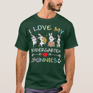 I Love My Kindergarten Bunnies Easter Rabbits Teac T-Shirt
