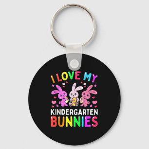 I Love My Kindergarten Bunnies Teacher Easter Day Key Ring