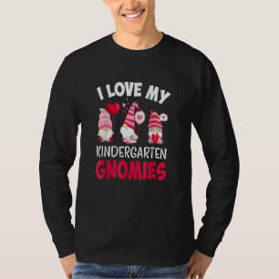 I Love My Kindergarten Gnomies Cute Valentines Day T-Shirt