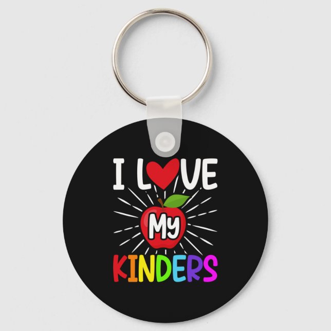 I Love My Kinders Back To School Key Ring (Front)