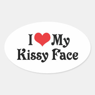 I Love My Kissy Face Oval Sticker