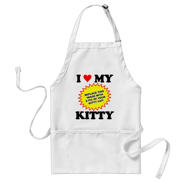 I Love My Kitty CUSTOMIZABLE Standard Apron (Front)