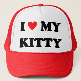 I Love My Kitty Trucker Hat
