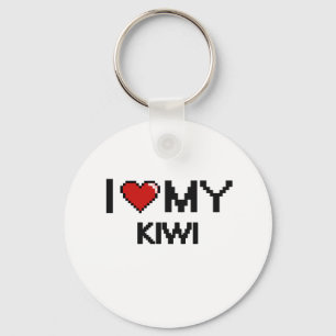 I Love My Kiwi Digital design Key Ring