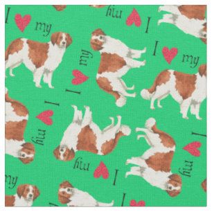 I Love my Kooikerhondje Fabric