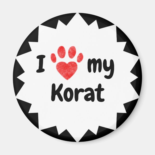 I Love My Korat Cat Magnet (Front)