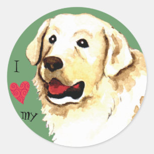 I Love my Kuvasz Classic Round Sticker