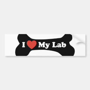 I Love My Lab - Dog Bone Bumper Sticker