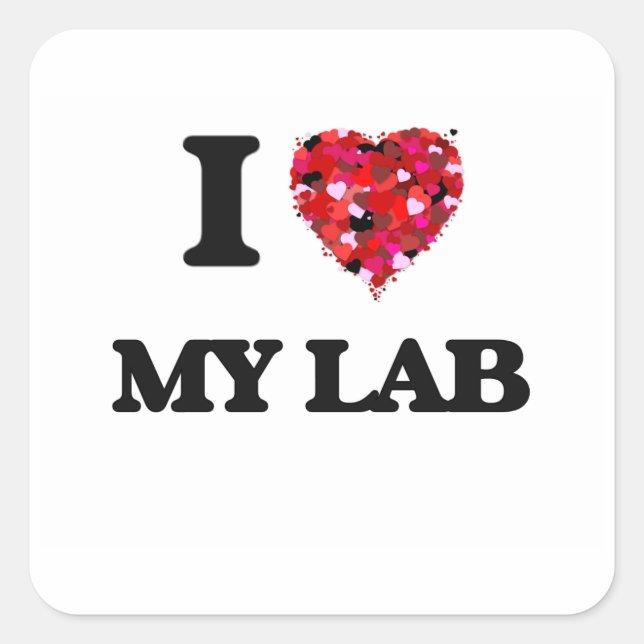 I Love My Lab Square Sticker (Front)